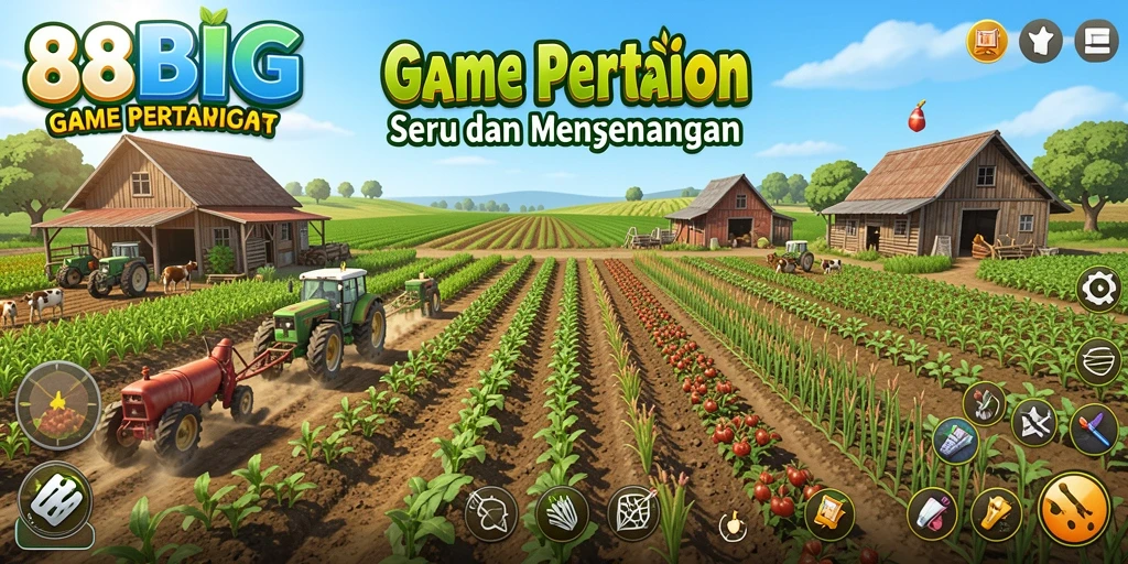Screenshot utama 88BIG menampilkan gameplay bertani yang seru dan interaktif.