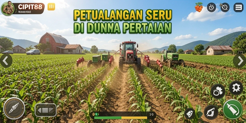 Tampilan gameplay <strong>CIPIT88</strong> yang menarik dan interaktif dengan elemen pertanian.