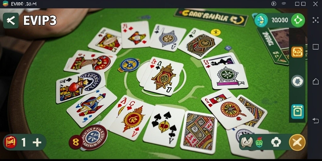 Tampilan gameplay menarik dari EVIP3 saat bermain Gaple.