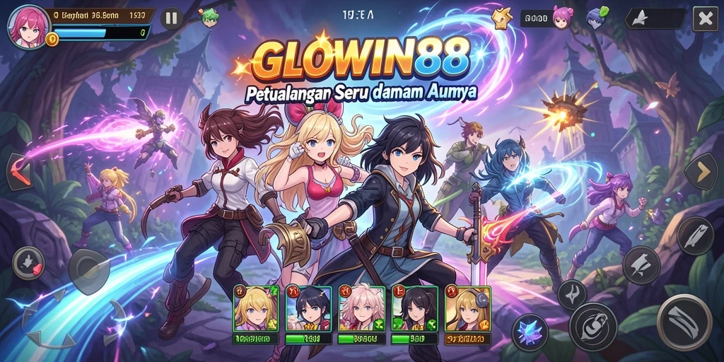 Gameplay anime seru di GLOWIN88 dengan karakter ikonik.