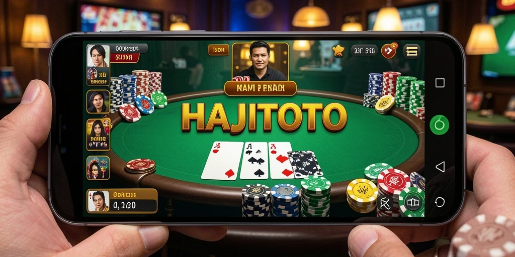 Gameplay mendebarkan dari HAJITOTO dengan pemain poker berkompetisi.