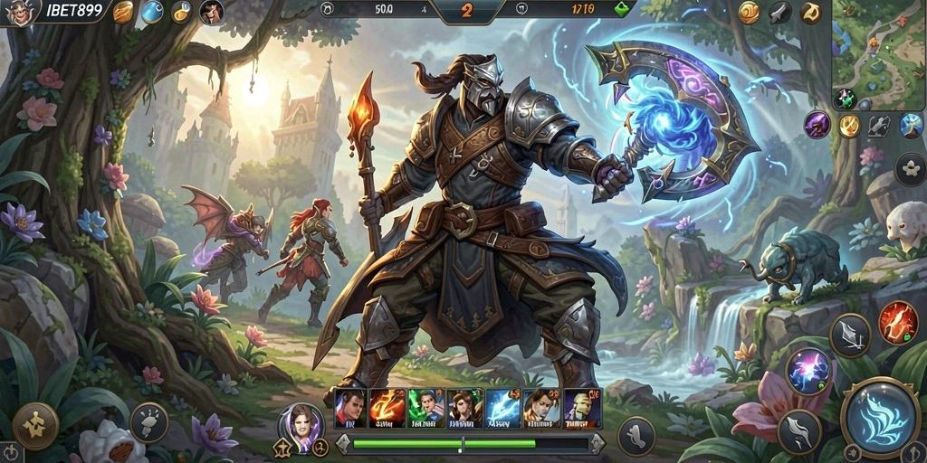 Screenshot gameplay IBET899 yang menampilkan pertarungan epik antar pemain.