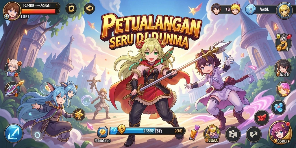 Tangkapan layar gameplay IOSBET menampilkan aksi karakter anime yang seru.