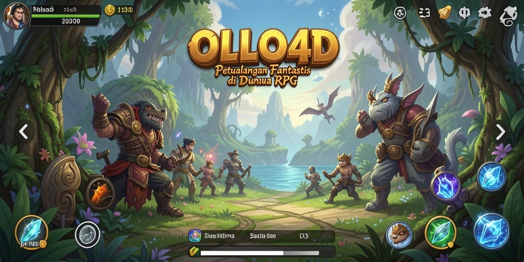 Tampilan gameplay epik OLLO4D saat berperang melawan monster.