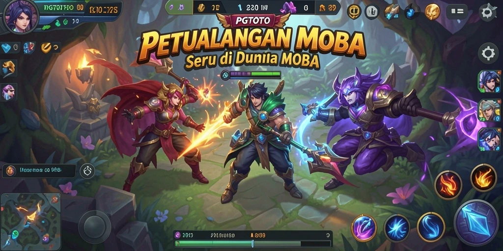Screenshot gameplay PGTOTO menampilkan aksi memukau di arena MOBA.