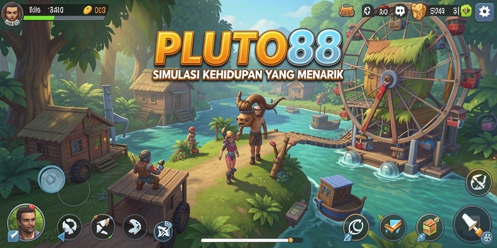 Tampilan menarik PLUTO88 dengan gameplay simulasi yang mendalam.