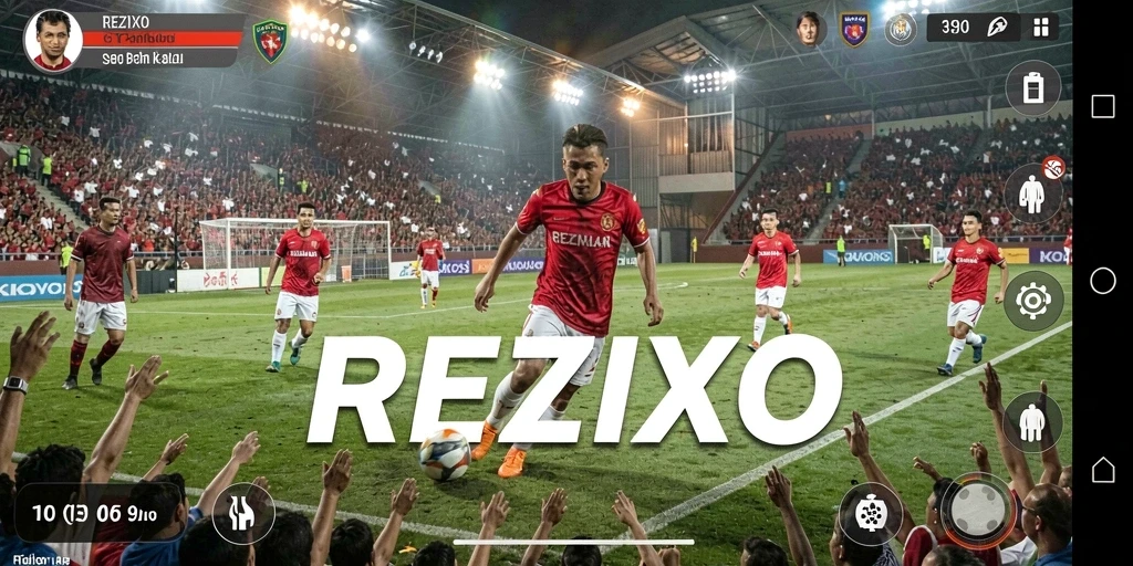 Tampilan gameplay menarik dari REZIXO yang menghadirkan aksi sepak bola nyata.