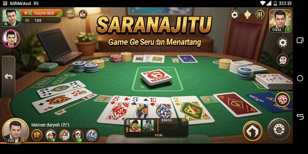 Screenshot gameplay SARANAJITU menampilkan suasana seru permainan Gaple.