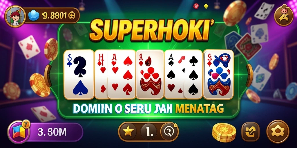 Tampilan gameplay seru dalam SUPERHOKI yang mengasyikkan.