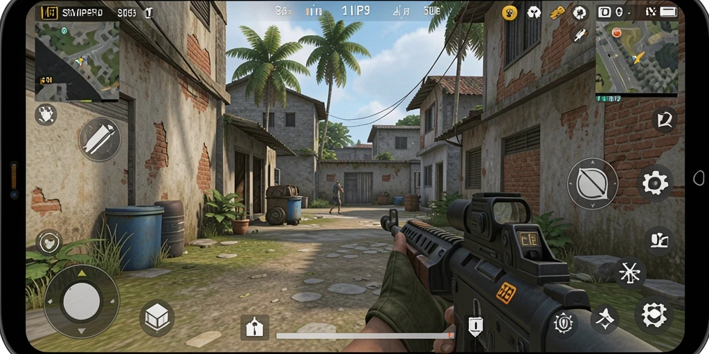 Gameplay SVIP9 yang intens dan seru dalam mode FPS.